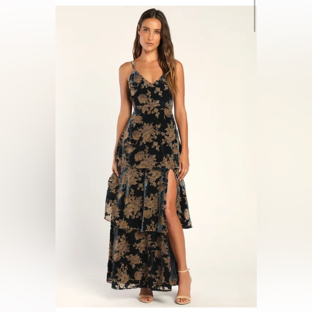 COPY - Lulus Velvet tiered Maxi dress NWT